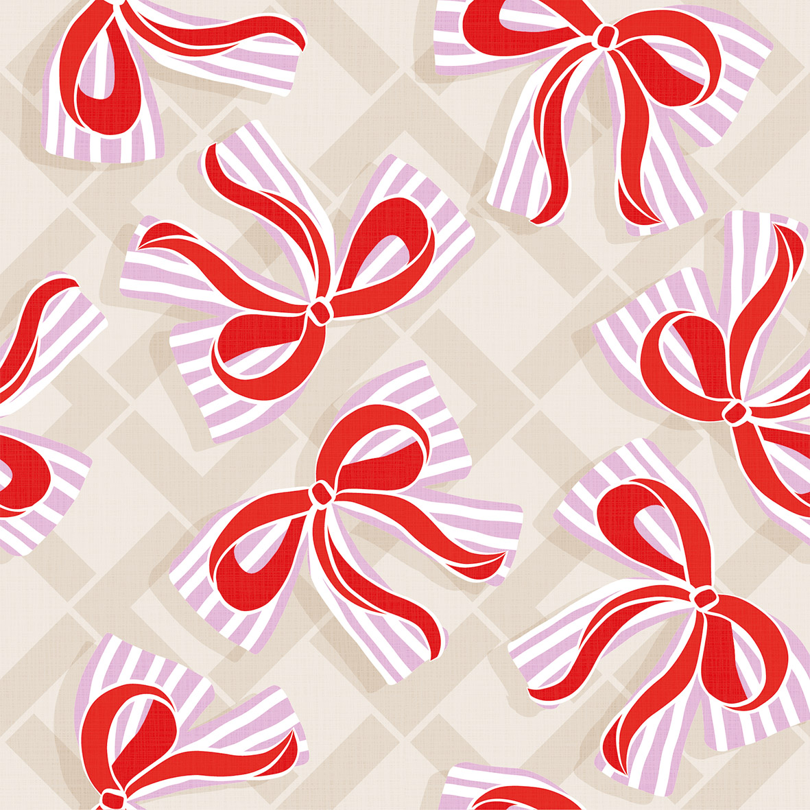 Servietten Bows taupe 33 x 33 cm