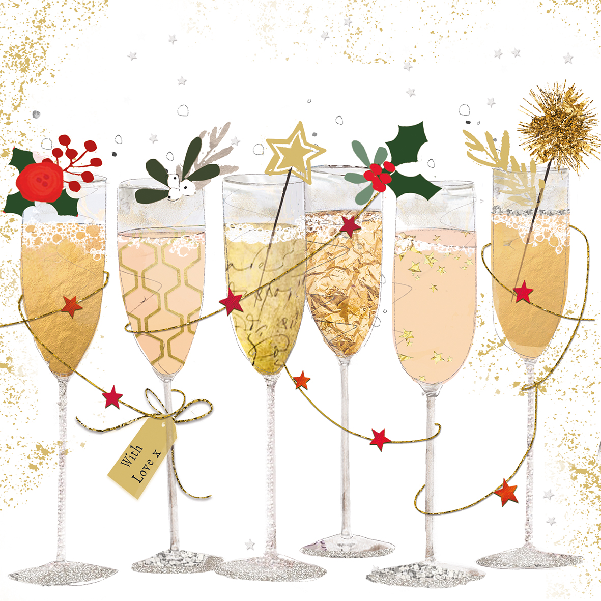 Servietten Champagne glasses 33 x 33 cm