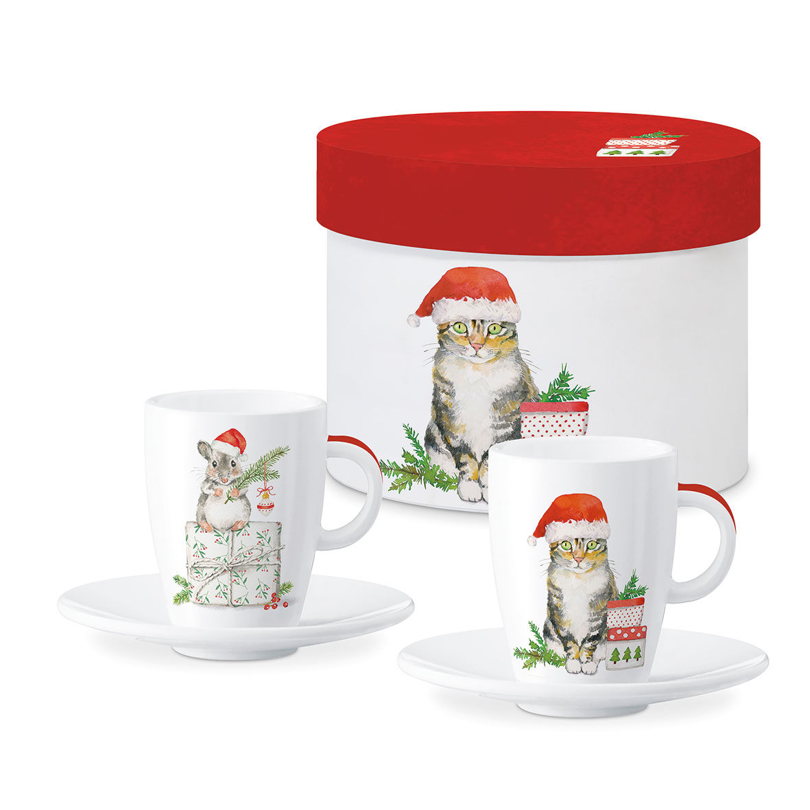 Fridolin & Kitty 2 Espresso Tassen in Geschenkbox