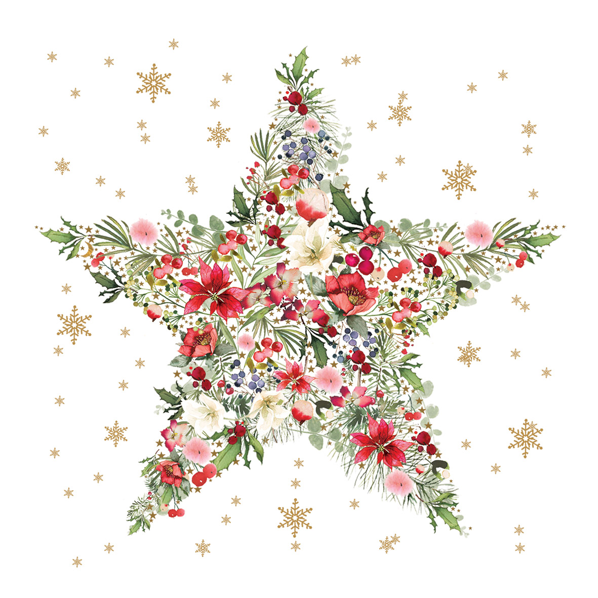 Servietten Beautiful Christmas Star 33 x 33 cm
