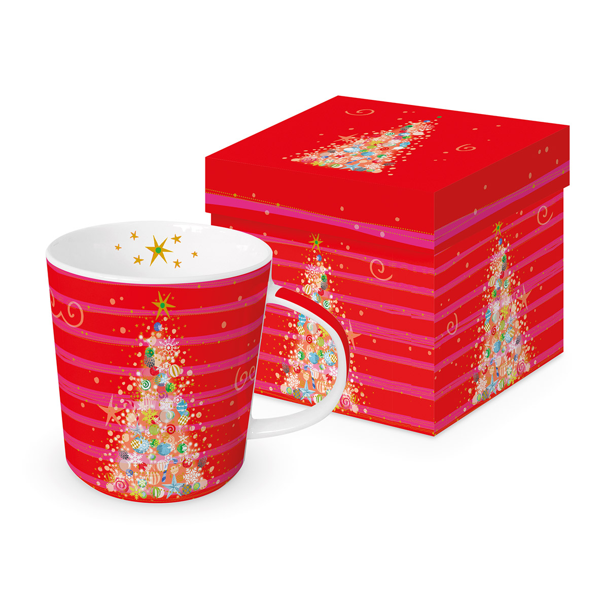 Christmas Red & Pink Trend Mug in Geschenkbox