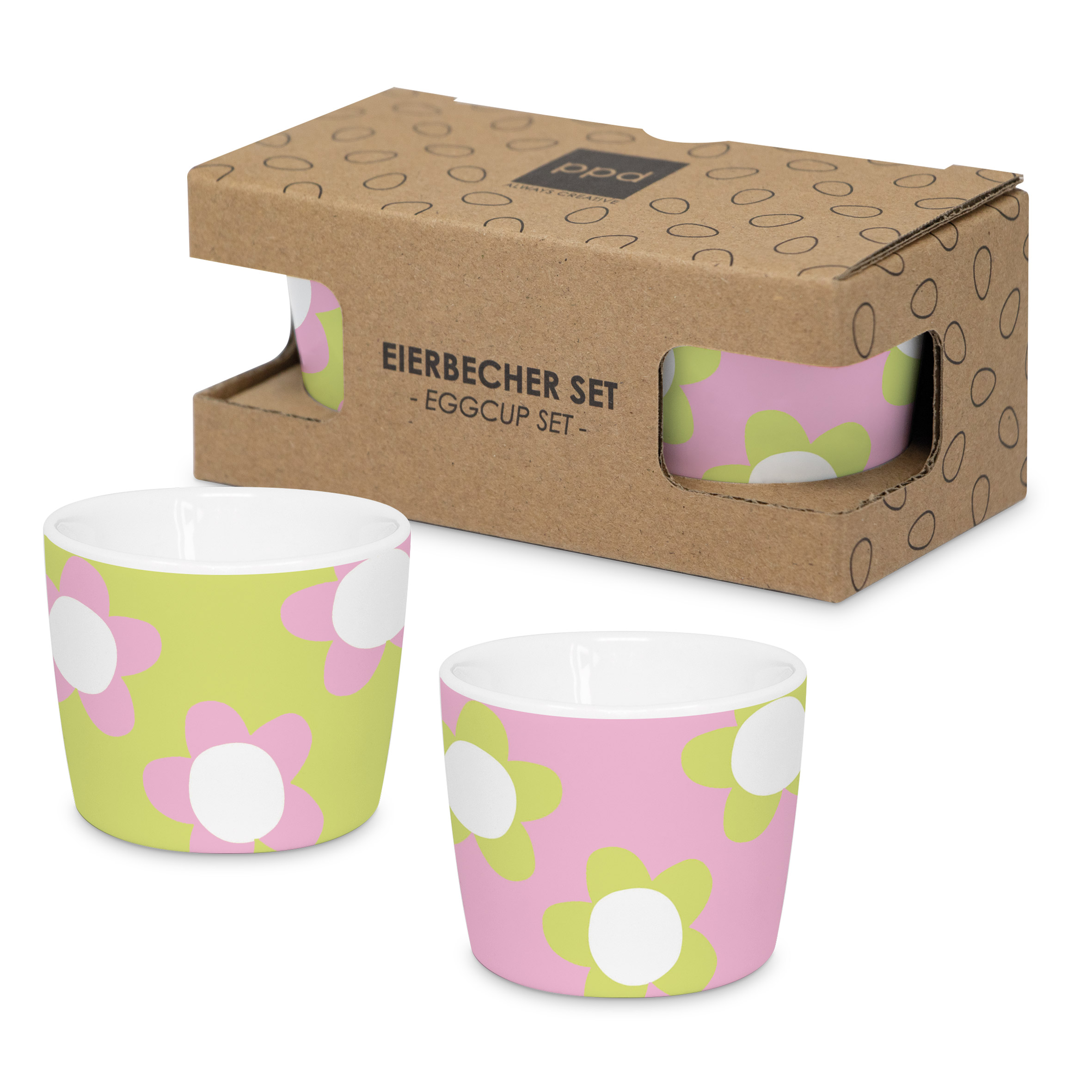 Eierbecher Set in Card Box Flower Fun Mix