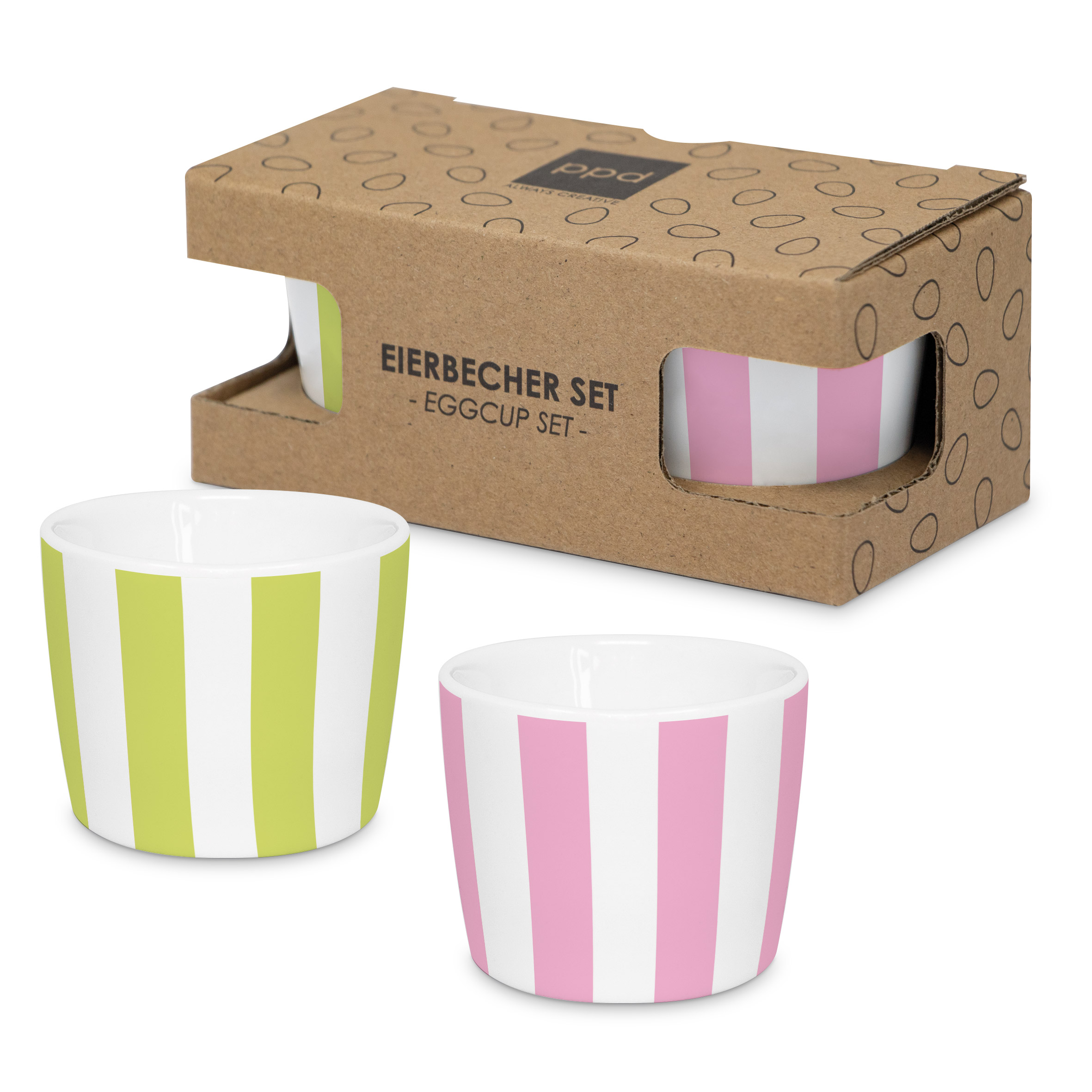 Eierbecher Set in Card Box Line Mix